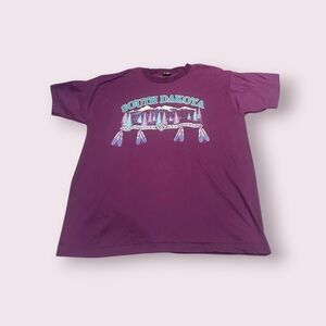 Vintage Best Fruit Of The Loom Purple T-Shirt with South Dakota Print Size XL